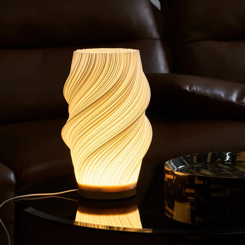 Pleated LED Table Lamp – Soft Sculptural Bedside Light