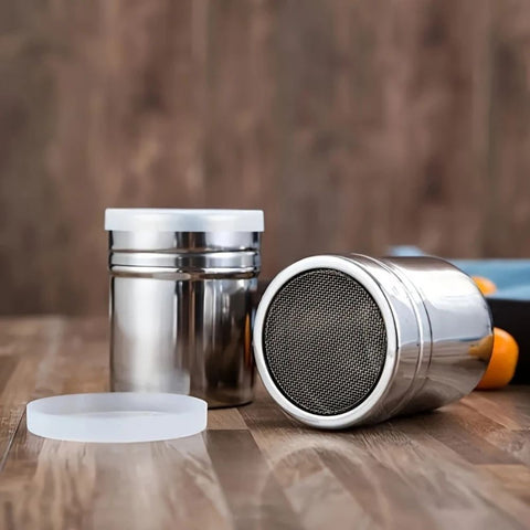 Silver Whirl Powder Shaker – Stainless Steel Cocoa & Spice Duster