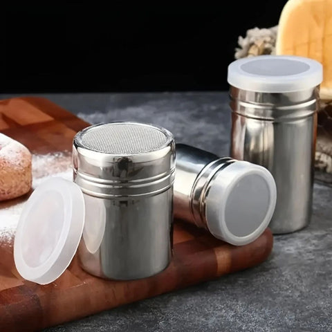 Silver Whirl Powder Shaker – Stainless Steel Cocoa & Spice Duster