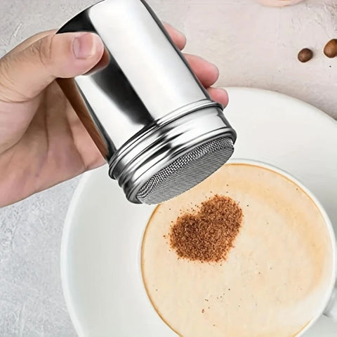 Silver Whirl Powder Shaker – Stainless Steel Cocoa & Spice Duster