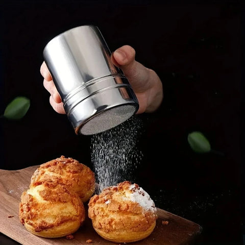Silver Whirl Powder Shaker – Stainless Steel Cocoa & Spice Duster
