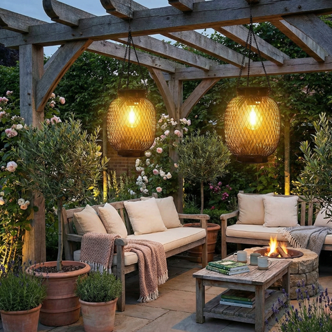 Solar Outdoor Lantern – Auto Dusk Sensor, Elegant Patio & Garden Lamp