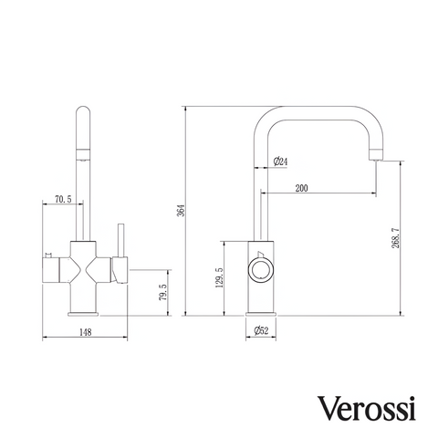 3-in-1 Instant Boiling Tap | Brushed Gold Finish