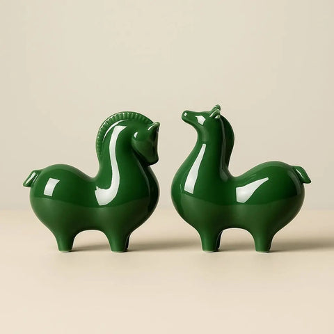 Clara Celadon Ceramic Horse Figurine – Good Fortune Décor