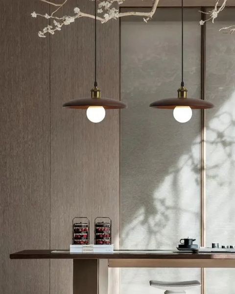 Halvora Pendant Light – Slim Wooden Shade in Japandi Zen Style