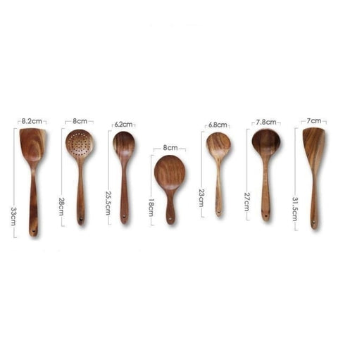 Teak Wood Kitchen Utensil Set | Taavita
