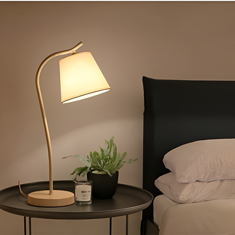 Modern Wooden Table Lamp – Minimalist LED Desk & Bedside Light