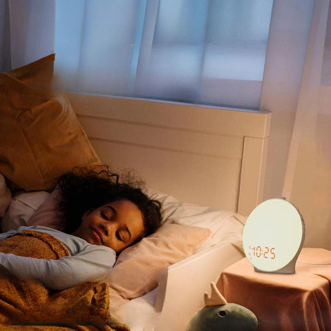 Luxury Alarm Clock Lamp with Sunrise Simulation and Soothing Mood Lighting