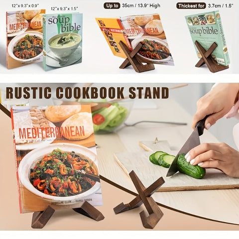 Adjustable Wooden Cookbook Stand