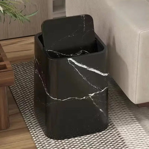 Marble Design Trash Can – 360° Swivel Lid