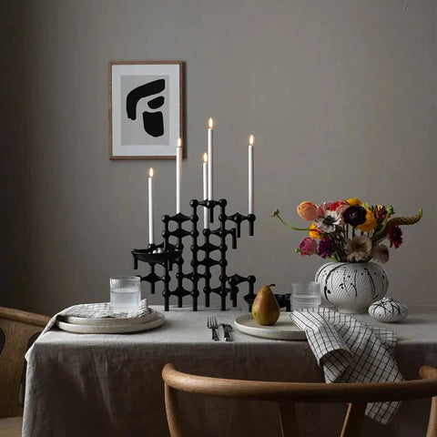 Molecular Structure Candle Holder – Abstract Metal Décor