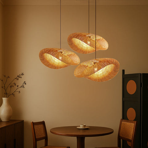 Bamboo Pendant Light – Natural Woven Ceiling Lamp