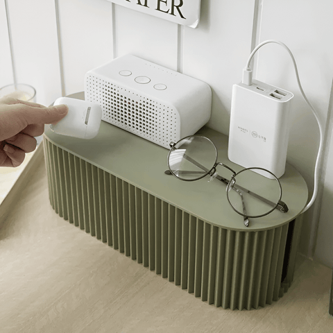 Minimalist Ribbed Cable Organizer Box – Cord Management Storage
