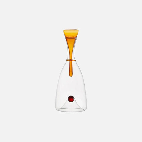 Blown Glass Carafe with Decorative Stopper