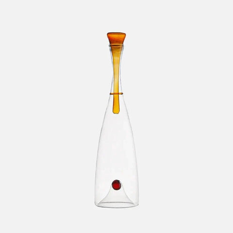 Blown Glass Carafe with Decorative Stopper