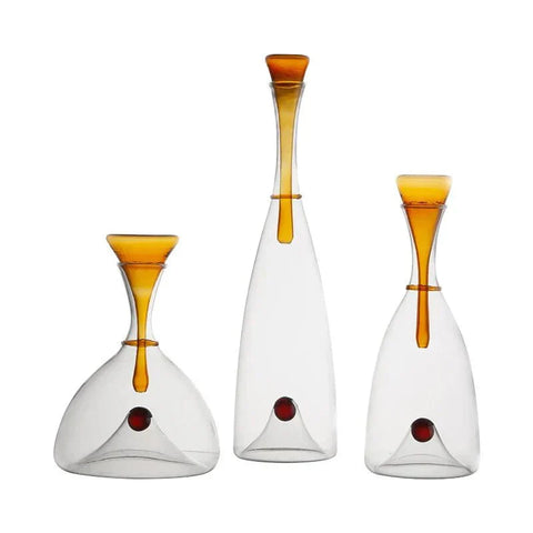 Blown Glass Carafe with Decorative Stopper