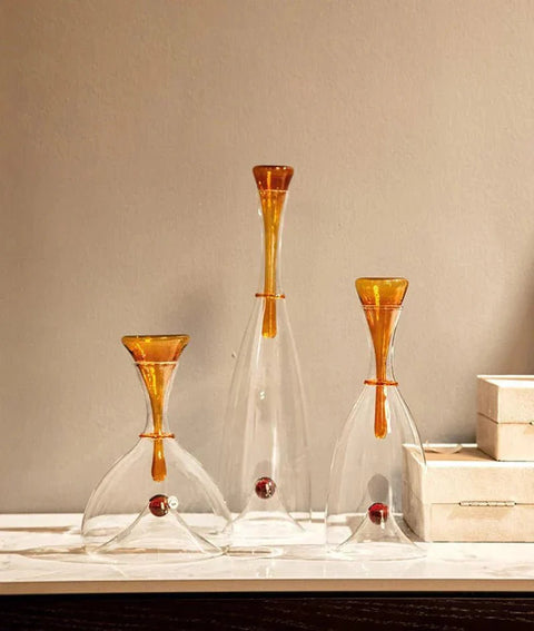 Blown Glass Carafe with Decorative Stopper