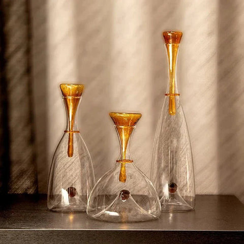 Blown Glass Carafe with Decorative Stopper
