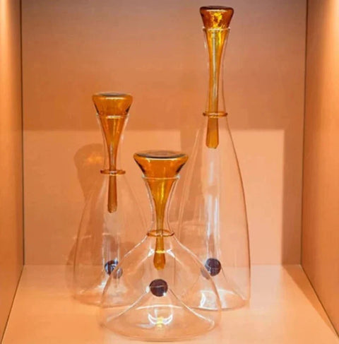 Blown Glass Carafe with Decorative Stopper
