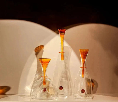 Blown Glass Carafe with Decorative Stopper