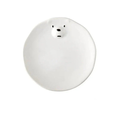 Cartoon Polar Bear Ceramic Plate and Bowl Set Eco-Friendly