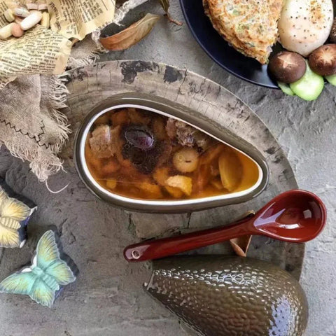 Ceramic Avocado Serving Bowl – Decorative Dining Dish