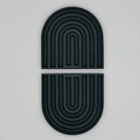 Silicone Trivets Set of 2 – Heat-Resistant Pot Holders, Black