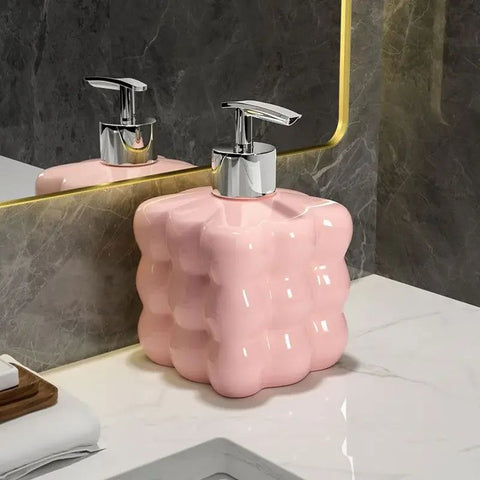 Ceramic Soap Dispenser | Bubble Texture Glossy Finish