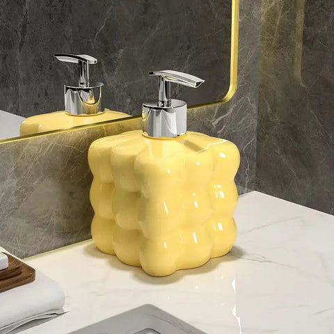 Ceramic Soap Dispenser | Bubble Texture Glossy Finish
