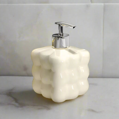 Ceramic Soap Dispenser | Bubble Texture Glossy Finish