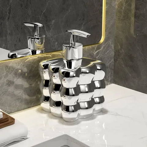 Ceramic Soap Dispenser | Bubble Texture Glossy Finish