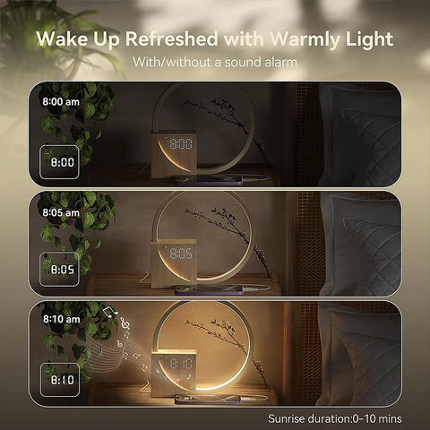 Alarm clock bedside lamp