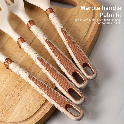 Silicone Kitchen Utensil Set – Wooden Handle Cooking Tools