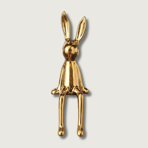 Rabbit Figurine | Gold Metallic Shelf Decor