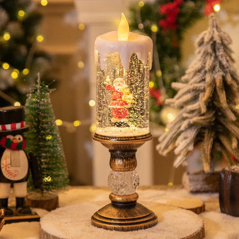 Festive LED Candle Light – Glittering Christmas Decoration