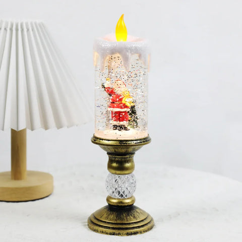 Festive LED Candle Light – Glittering Christmas Decoration