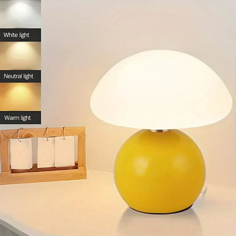 French Cream Mushroom Ceramic Table Lamp