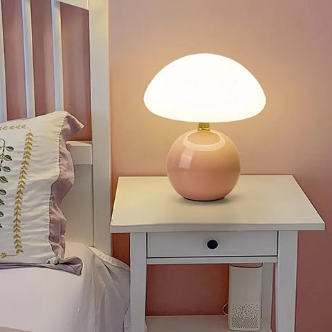 French Cream Mushroom Ceramic Table Lamp