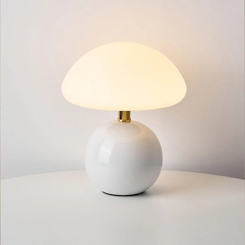 French Cream Mushroom Ceramic Table Lamp