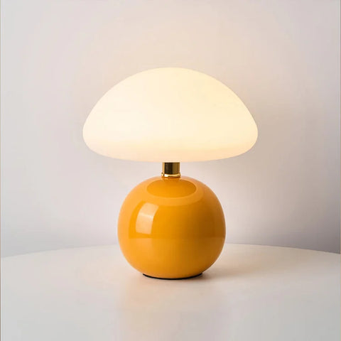 French Cream Mushroom Ceramic Table Lamp