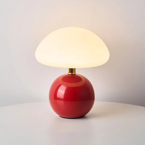 French Cream Mushroom Ceramic Table Lamp