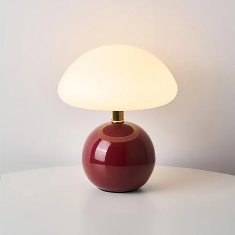 French Cream Mushroom Ceramic Table Lamp