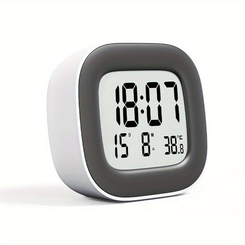 Compact Digital Alarm Clock with Temperature Display
