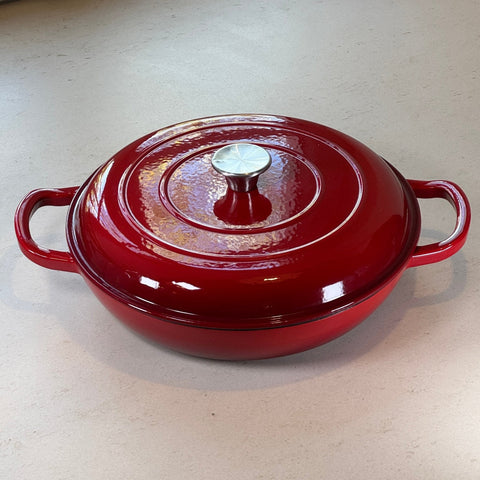 Enameled Cast Iron Dutch Oven – Cherry Red