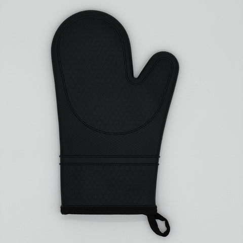 Black Silicone Oven Mitts – Non-Slip, Cotton-Lined, 1 Pair