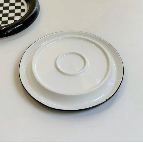 Geometric Ceramic Plate – Modern Serving Dish