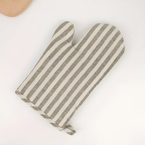 Premium Striped Heat-Resistant Oven Mitt – Non-Slip Kitchen Glove