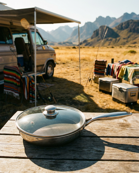 Stainless Steel Honeycomb Hexclad Non-Stick Frying Pan