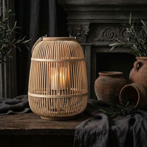 Rattan Flameless Candle Lantern | Outdoor & Tabletop