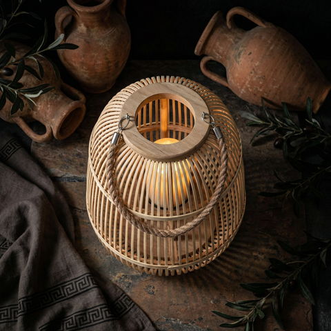 Rattan Flameless Candle Lantern | Outdoor & Tabletop